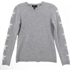 Aqua Sweater Womens size S Gray Stars 100% Cashmere Dolman Sleeve $188 NWT